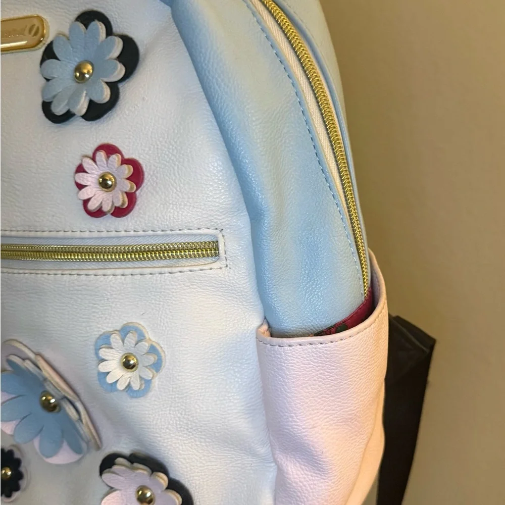 Betsey Johnson Backpack with Floral Design in Blue and Pink